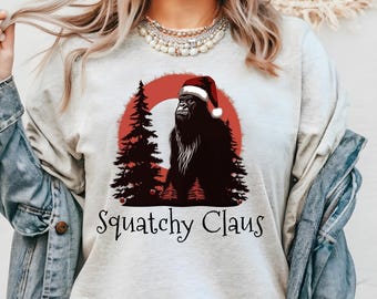 Camiseta de Claus Squatchy, camiseta de Bigfoot Believes, camiseta de Bigfoot Sasquatch, camiseta divertida de Sasquatch, divertidas vacaciones de Bigfoot, vacaciones de Sasquatch