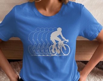 Cycling Motion Tee, Unisex Bicycle Lover Shirt, Perfect for Cyclists, Athletic Gift, Bike Enthusiast Tee, Minimalist Cycling Tee, Biking Tee