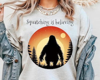 Squatchen is geloven Bigfoot-shirt, Bigfoot-T-shirt, Bigfoot-T-shirt, Sasquatch-shirt, Sasquatch grappig shirt, Grappige Bigfoot Sasquatch, Squatch