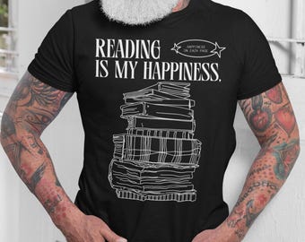 Bücher Liebhaber T-Shirt, lesen ist mein Glück Shirt, gemütliches literarisches Geschenk, Buchkleidung, Lese Shirt, Geschenk für Leseratten, Buchklub Shirt