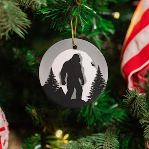 Simplistic Bigfoot Sasquatch Christmas Ornament, Christmas Ornaments, Xmas, Bigfoot Christmas, Holiday Gift Ideas, Bigfoot Sasquatch Gifts