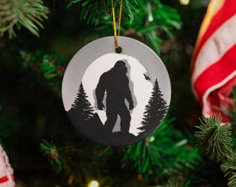 Stark vereinfachte Bigfüße Sasquatch Weihnachtsverzierung, Weihnachtsverzierungen, Weihnachten, Bigfuß-Weihnachten, Feiertagsgeschenkideen, Bigfüße Sasquatch-Geschenke