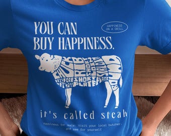 Lustiges Fleischfresser-Shirt, Sie können Glück kaufen, genannt Steak-T-Shirt, lustiges Fleisch BBQ-T, Koch-Shirt, Grillmaster-Kleidung, Feinschmecker-Kleidung