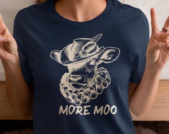 Lustiges Steak Liebhaber Unisex Shirt, mehr Moo Shirt, lustiges Fleisch BBQ T Kochen Shirt, Grillmeister Kleidung, Foodie Bekleidung, Fleischesser, Fleischfresser