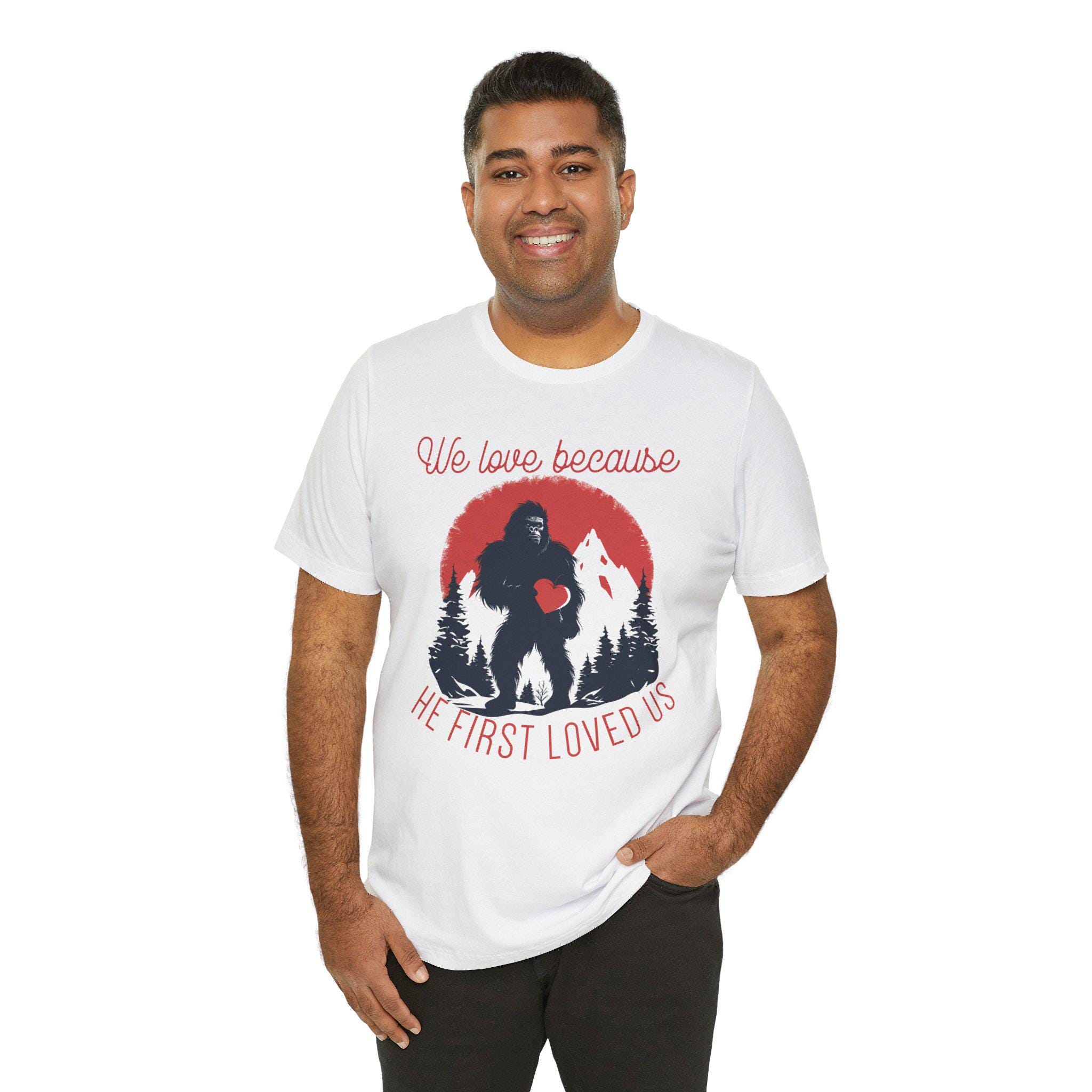 Bigfoot Love Tee, Unisex Jersey Short Sleeve Tee for Nature Lovers