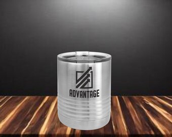 10 onzas. Vaso aislante grabable personalizado con tapa