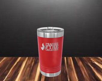 16 onzas. Pintas aisladas al vacío grabables personalizadas con tapa deslizante transparente