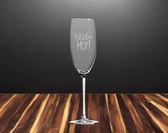 Flauta de champán de cristal grabable personalizada de 8 oz