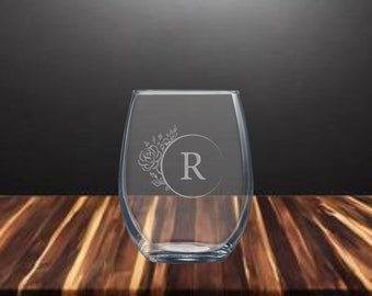 9, 15 y 21 onzas. Copas de vino sin tallo grabables personalizadas