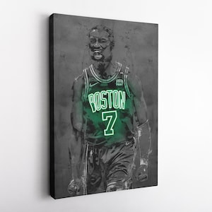 Jaylen Brown Poster Neon Boston Celtics NBA Hand Made Poster Canvas Framed Print Wall Kids Art Man Cave Gift Home Decor