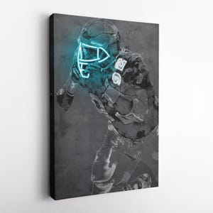 Reggie White Poster Neon Philadelphia Eagles NFL Hand Made Poster Canvas Framed Print Wall Kids Art Man Cave Gift Home Decor