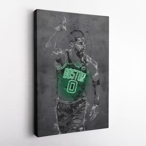 Jayson Tatum Poster Neon Effect Boston Celtics Basketball Hand Made Poster Canvas Print Kids Wall Art Man Cave Gift Home Decor