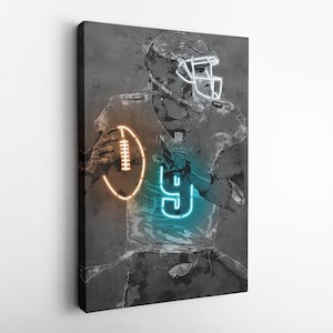 Nick Foles Poster Neon Philadelphia Eagles NFL Hand Made Poster Canvas Framed Print Wall Kids Art Man Cave Gift Home Decor