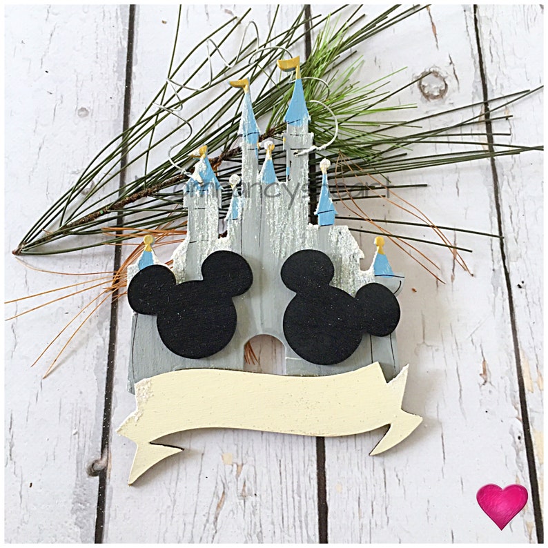 Disney Family Personalize Christmas Ornament. Mickey & Minnie Holiday Ornament. Gift for Disney Lover. Gift under 25. Gift for her. image 1