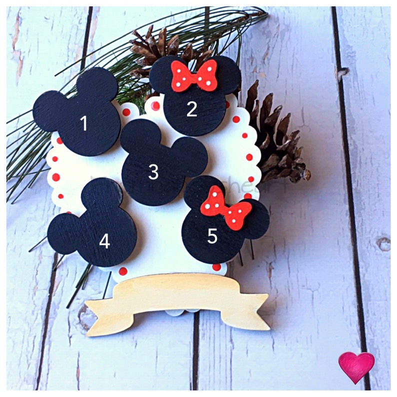 Disney Family Personalize Vacation Ornament. Mickey & Minnie Christmas Holiday Ornament. Gift for Disney Lover. Gift under 25. Gift for her image 2