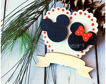 Disney Family Personalize Ornament. Mickey & Minnie Christmas Holiday Ornament. Gift for Disney Lover. Gift under 25. Gift for her.