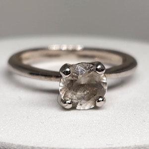 Vintage Avon Sterling Silver Ring, Clear CZ Ring, Size 5, Sterling Silver Jewelry, Classic Silver Ring, Gift for Her