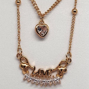 18kt Gold Plated Love Pendant Necklace: Heart Charm, Romantic Jewelry