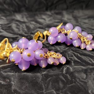 Vintage Lucite Trauben Trauben Clipohrringe | Retro Schmuck