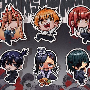 Sticker pack chainsawman - Denji Aki Makima Himeno Power Kobeni Anime Manga demon chainsaw