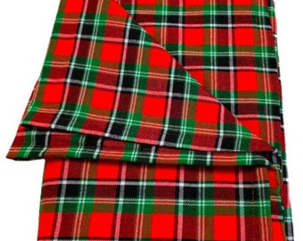 A multicolored Maasai Shuka Wrap Throw, red-green checkered maasai shuka wrap, Maasai throw blanket, camping/ picnic blanket, Maasai Sarong