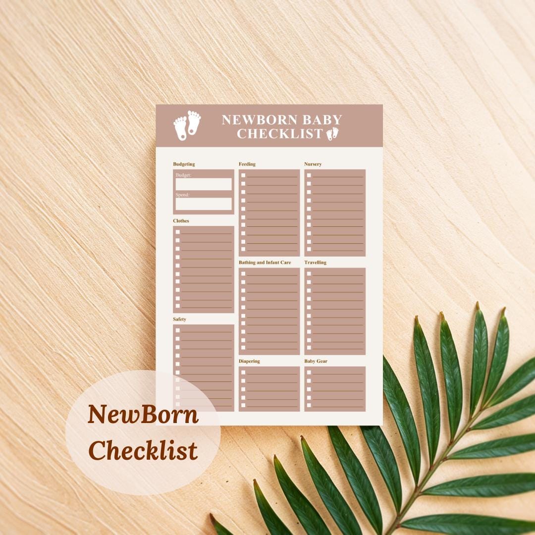 Queen Baby Checklist.pdf Newborn Baby Checklist Planner | Budget & Registry (printable PDF ...