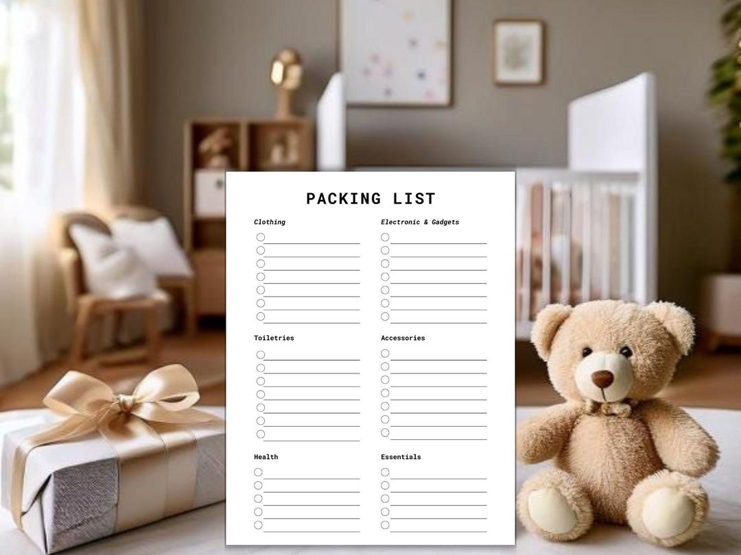 Trip and Vacation Planner – Digital Packing Travel List in Pdf Format ...