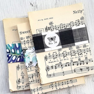 20pcs . Vintage Music Sheets . Collage Papers Scrap Pack . Junk Journal Supplies . Art Journal Ephemera . Mixed Media Collage Art Supplies