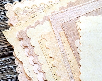 Decorative Papers . Faux Aged Papers . 30 pcs Lightweight Papers for Collage or Decoupage . Junk Journal Ephemera . Art Journal Supplies