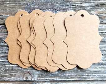 Set of 10 . Small Kraft Tags . Junk Journal Tags . Art Journal Ephemera . Kraft Gift Tags . Cottage Core Tea Tags . Kraft Hang Tags