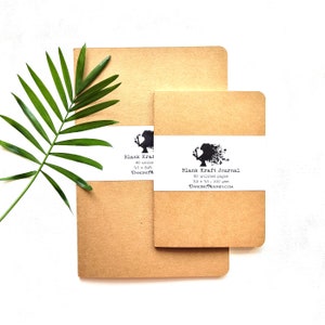 Blank Page Kraft Journal . Art Journal Junk Journal . Soft Cover Sketch Book Unlined Notebook Field Guide Refill Insert . 30 Sheets 60 Pages