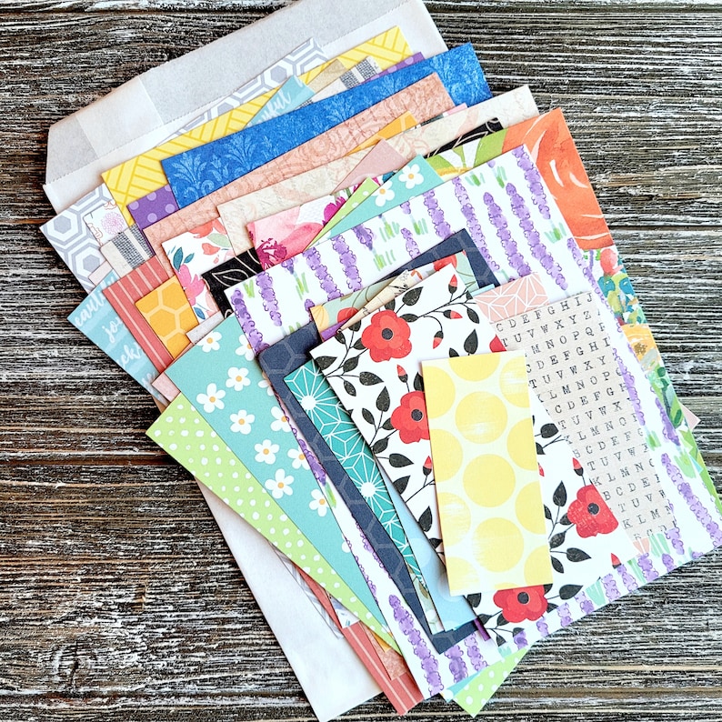 30pcs . Paper Scrap Pack . Art Journal Ephemera . Collage Art Paper Pack . Scrapbooking Papers . Mystery Scrap Pack . Junk Journal Supplies image 4