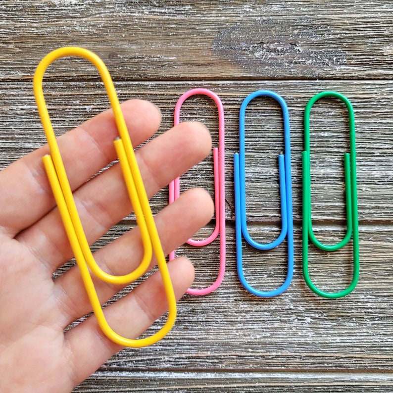 Set of 4 . Jumbo Paper Clips for Journals . Paper Clips for Planners . Large Paper Clips . Book Marker Paper Clips . Junk Journal Ephemera image 6