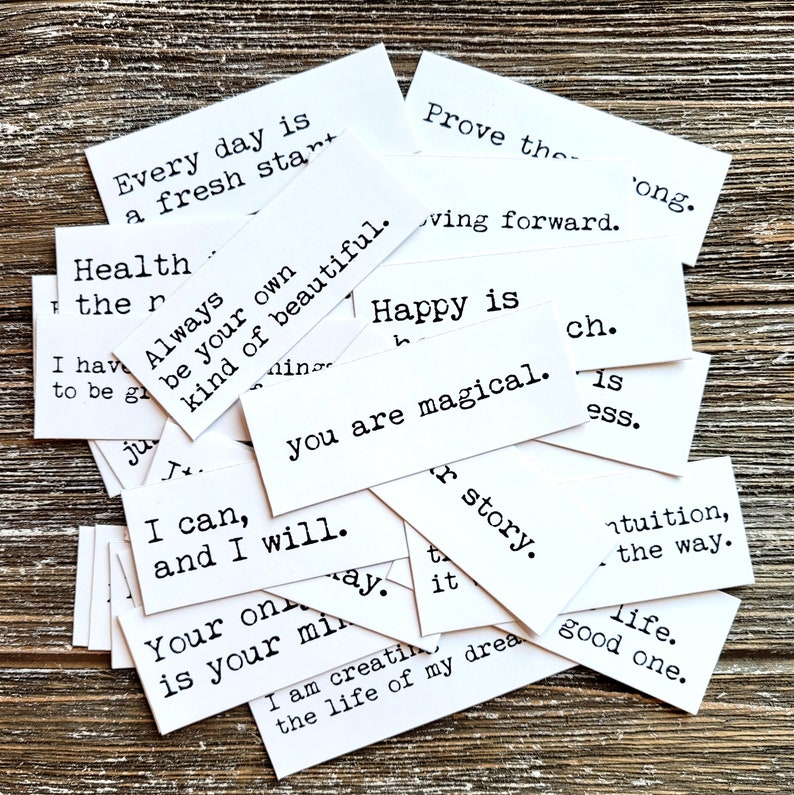 30 pcs . Word Phrase Stickers . Inspirational Motivational Stickers . Art Journal Supplies . Junk Journal Ephemera . Gratitude Stickers image 4