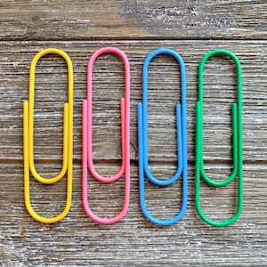 Set of 4 . Jumbo Paper Clips for Journals . Paper Clips for Planners . Large Paper Clips . Book Marker Paper Clips . Junk Journal Ephemera Plain