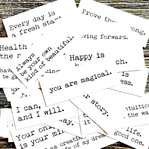 30 pcs . Affirmation Stickers . Inspirational Motivational Stickers . Planner Stickers . Junk Journal Ephemera . Word Phrase Quote Stickers