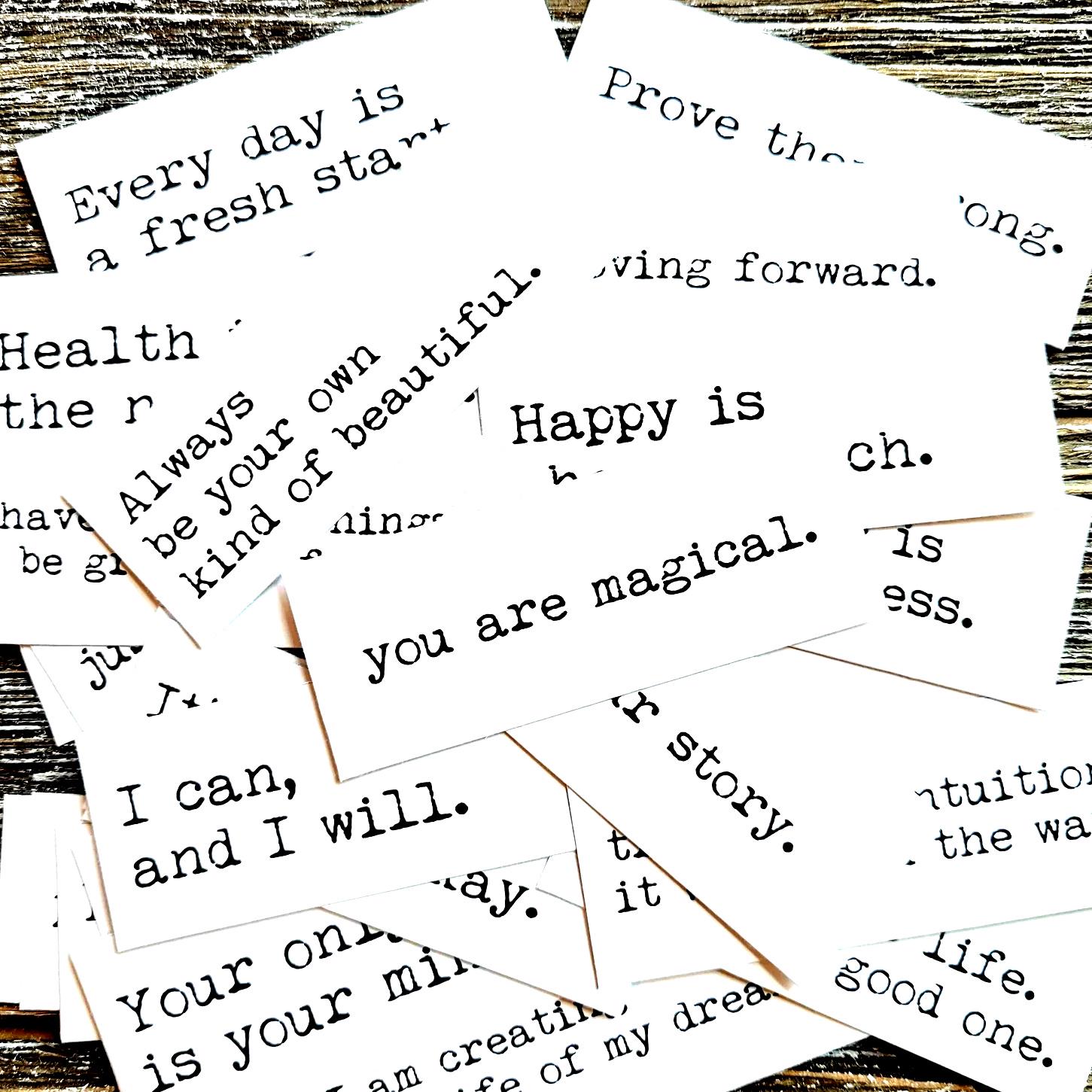 30 pcs . Affirmation Stickers . Inspirational Motivational Stickers . Planner Stickers . Junk Journal Ephemera . Word Phrase Quote Stickers