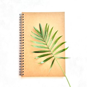 Blank Page Spiral Sketchbook . A5 Kraft Notebook . Art Journal Junk Journal . Soft Cover Journal to Decorate . 50 Sheets 100 Pages