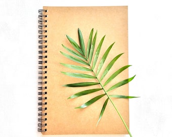 Kraft Spiral Notebook . A5 Journal . Art Journal . Junk Journal . Soft Cover Sketch Book . Blank Journal to Decorate . 50 Sheets 100 Pages