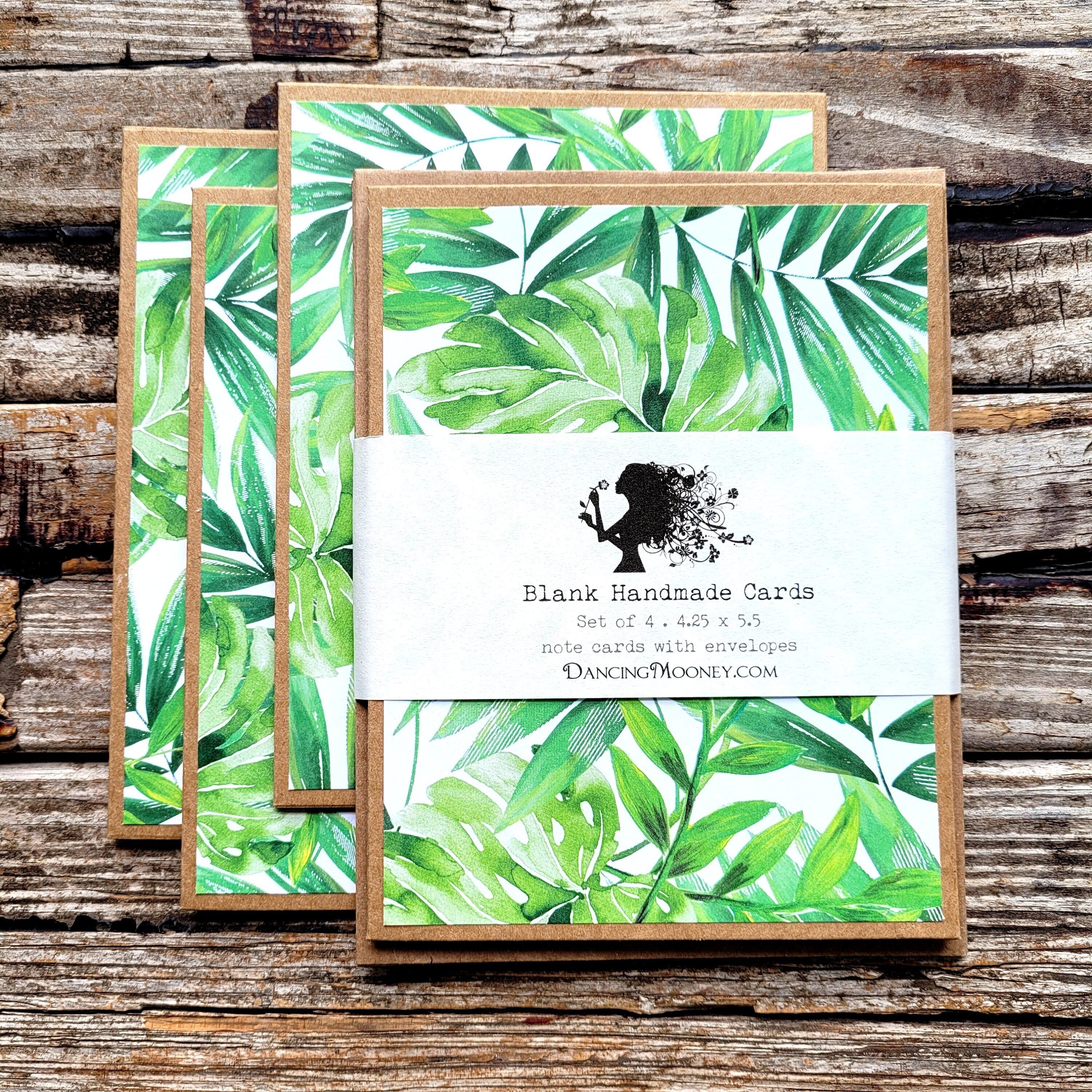  Party Supplies, Greenery Note Cards 4x6 Set Of 5 Blank