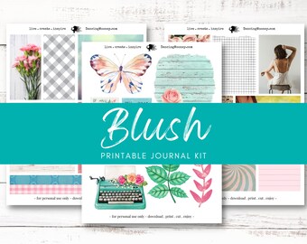 BLUSH . Printable Journal Kit . Printable Ephemera . Art Journaling Stickers . Planner Stickers . Scrapbooking Stickers . DIGITAL DOWNLOAD