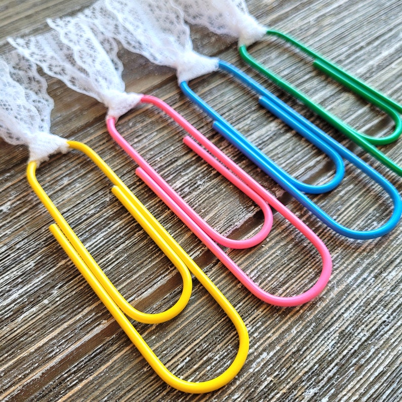 Set of 4 . Jumbo Paper Clips for Journals . Paper Clips for Planners . Large Paper Clips . Book Marker Paper Clips . Junk Journal Ephemera image 2