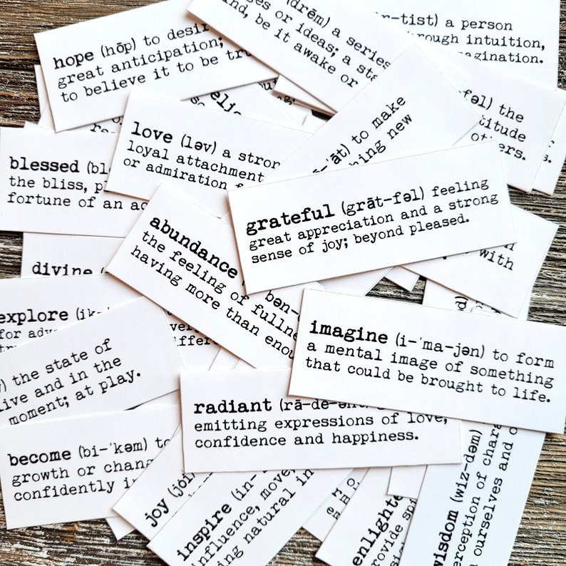 30 pcs . Dictionary Stickers . Definition Word Stickers . Inspirational Motivational . Art Journal Supplies . Junk Journal Ephemera image 5