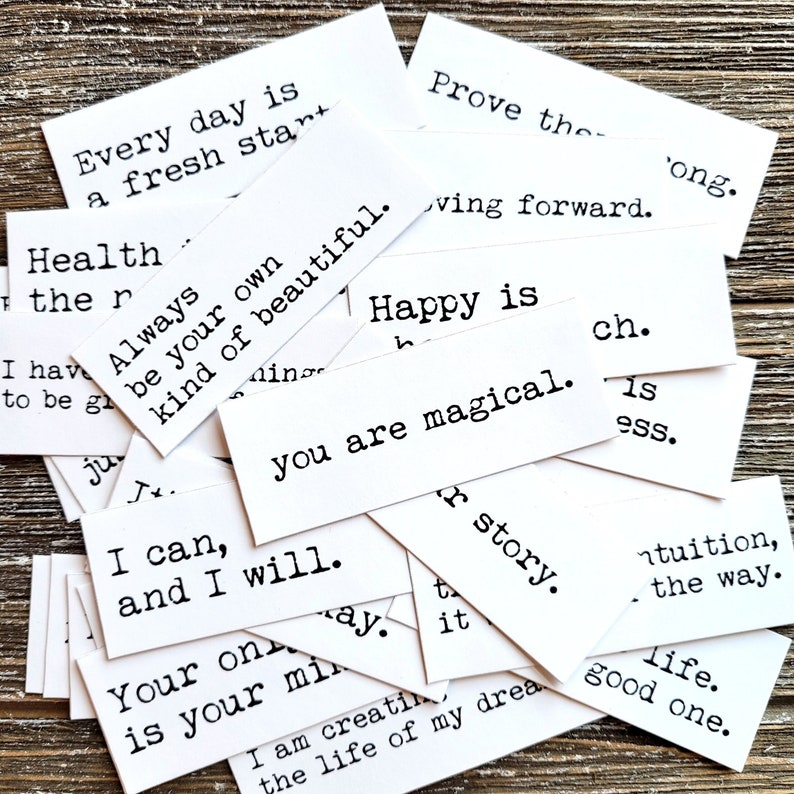 30 pcs . Word Phrase Stickers . Inspirational Motivational Stickers . Art Journal Supplies . Junk Journal Ephemera . Gratitude Stickers image 1