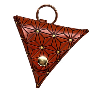 Triangle leather  coin purse / keychain