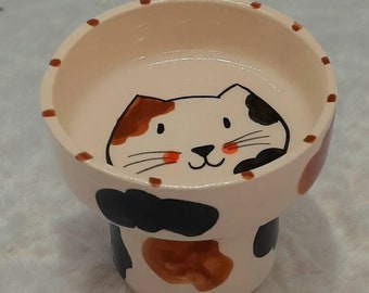 Personalisierter Katzennapf, personalisierter Katzennapf, Katzengeschenk, Geschenk für Katze, Keramik, handgefertigter Keramik-Haustiernapf