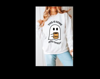 This Is Some Boo Sheet with Coffee Png-Halloween Png Design for Sublimation, Instant Digital Download
