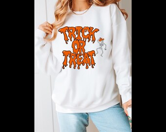 Trick Or Treat Orange Design Png-Halloween Png Design for Sublimation, Instant Digital Download