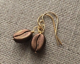 Coffee Bean 14k Gold Filled Earrings