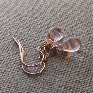 Rose Pink Petite Teardrop 14k Rose Gold Filled Earrings